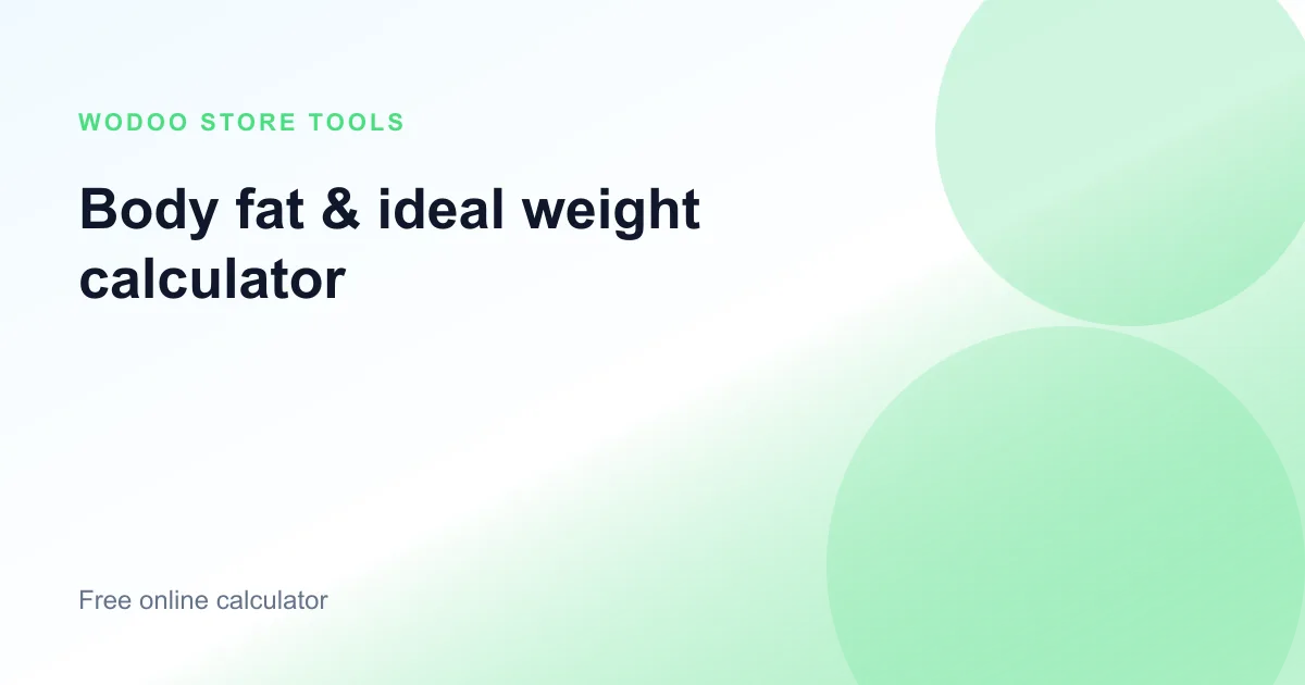 Free online body fat percentage and ideal weight calculator