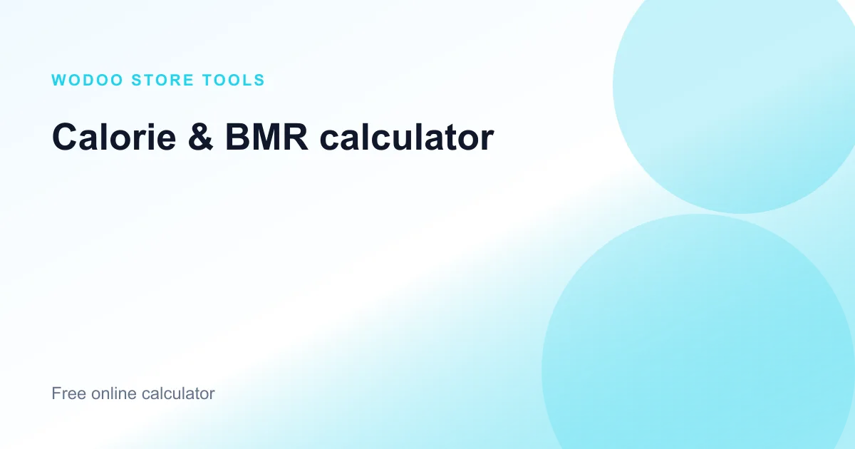 Free online calorie and BMR calculator for daily calorie needs and TDEE