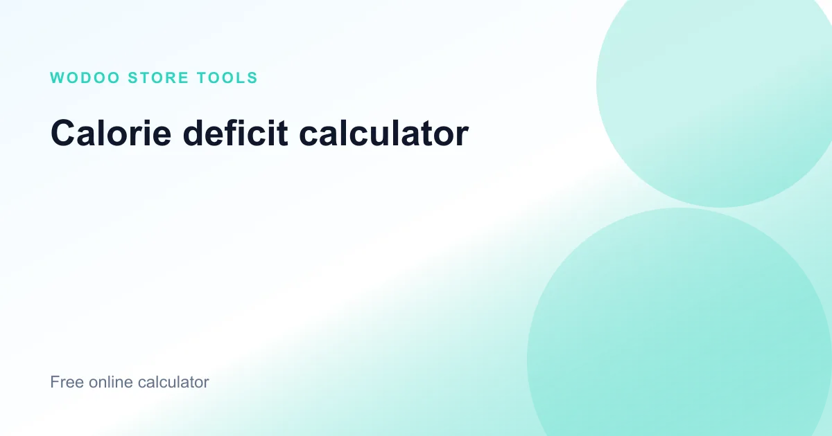 Free online calorie deficit calculator for weight loss timeline