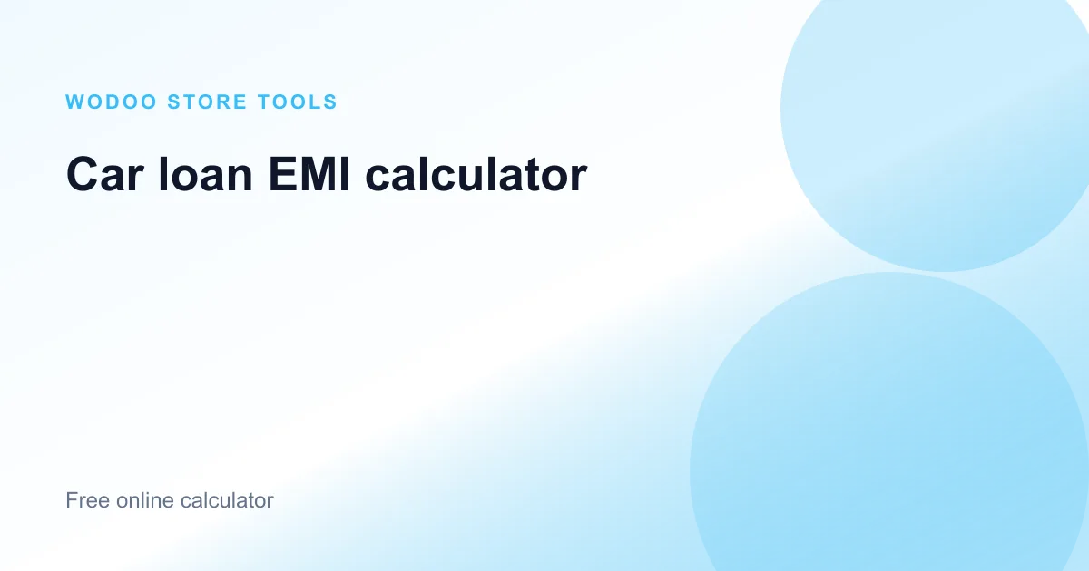 Free online car loan EMI calculator for vehicle financing