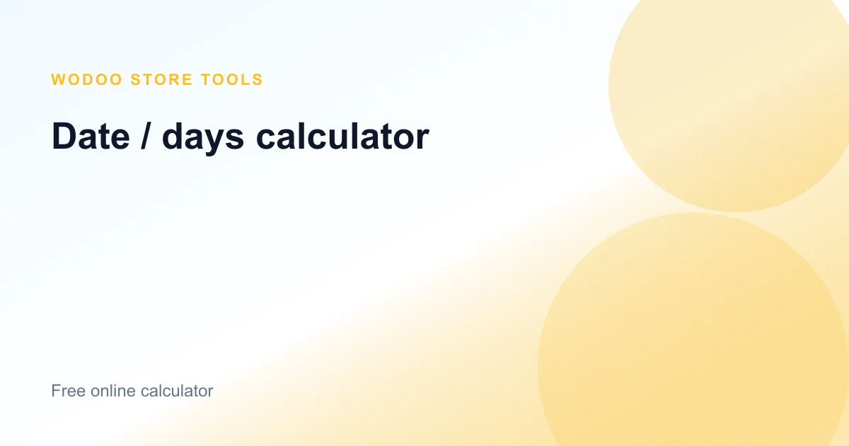 Free online date days calculator for difference between dates