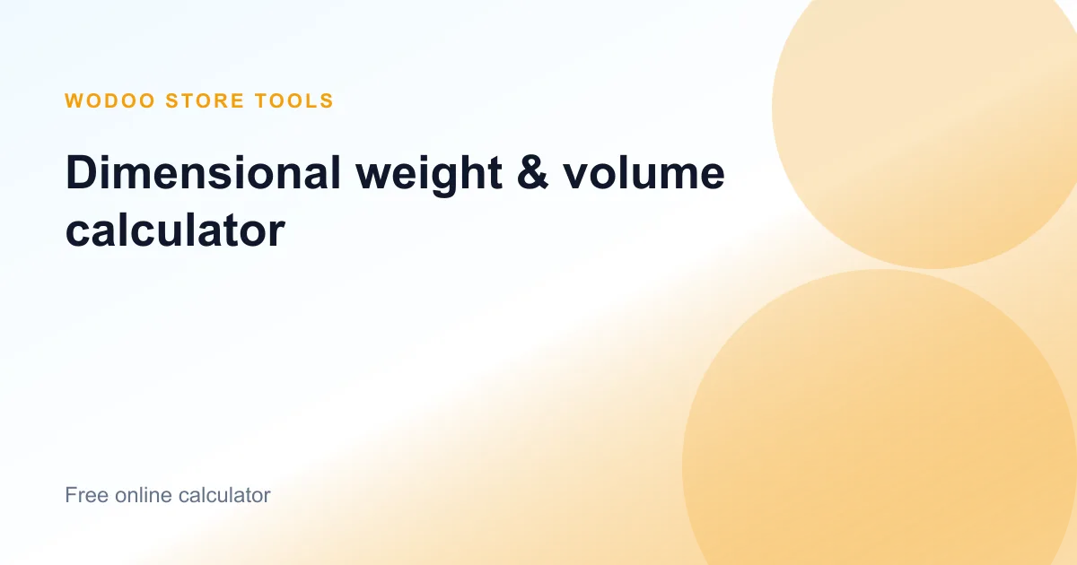 Online dimensional weight calculator for package volume and billable shipping weight