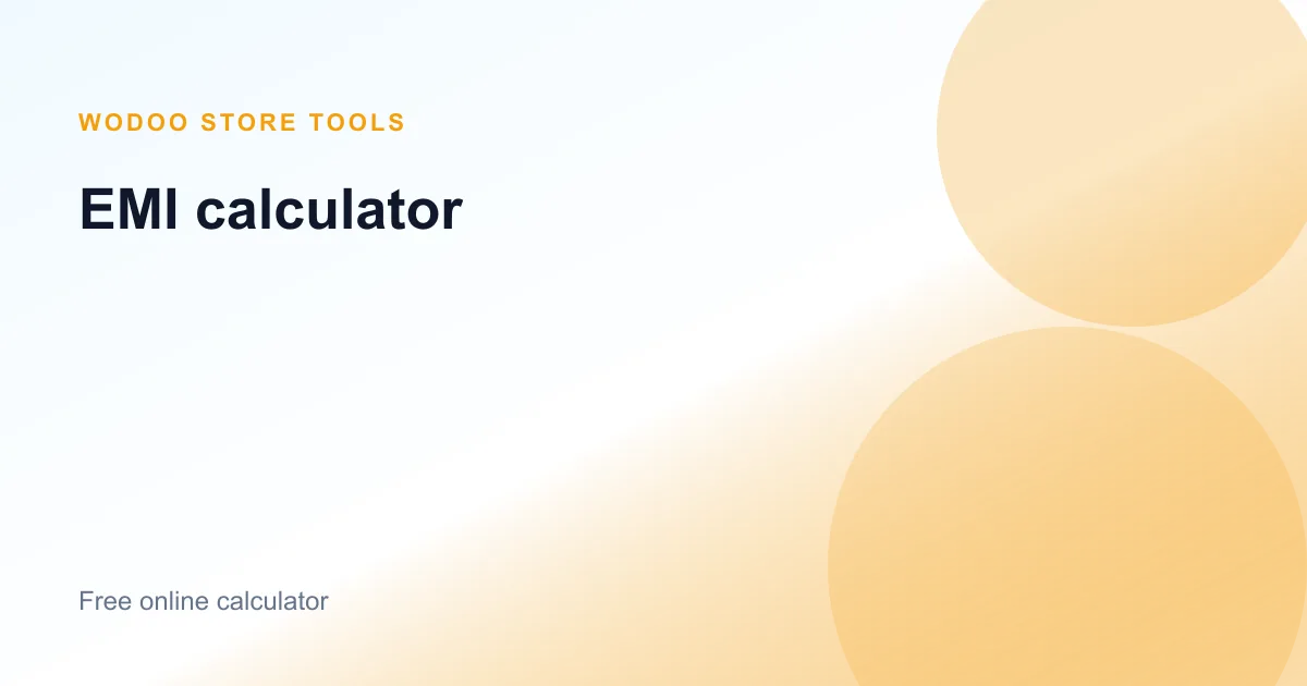 Free online EMI calculator for monthly loan installment and total interest