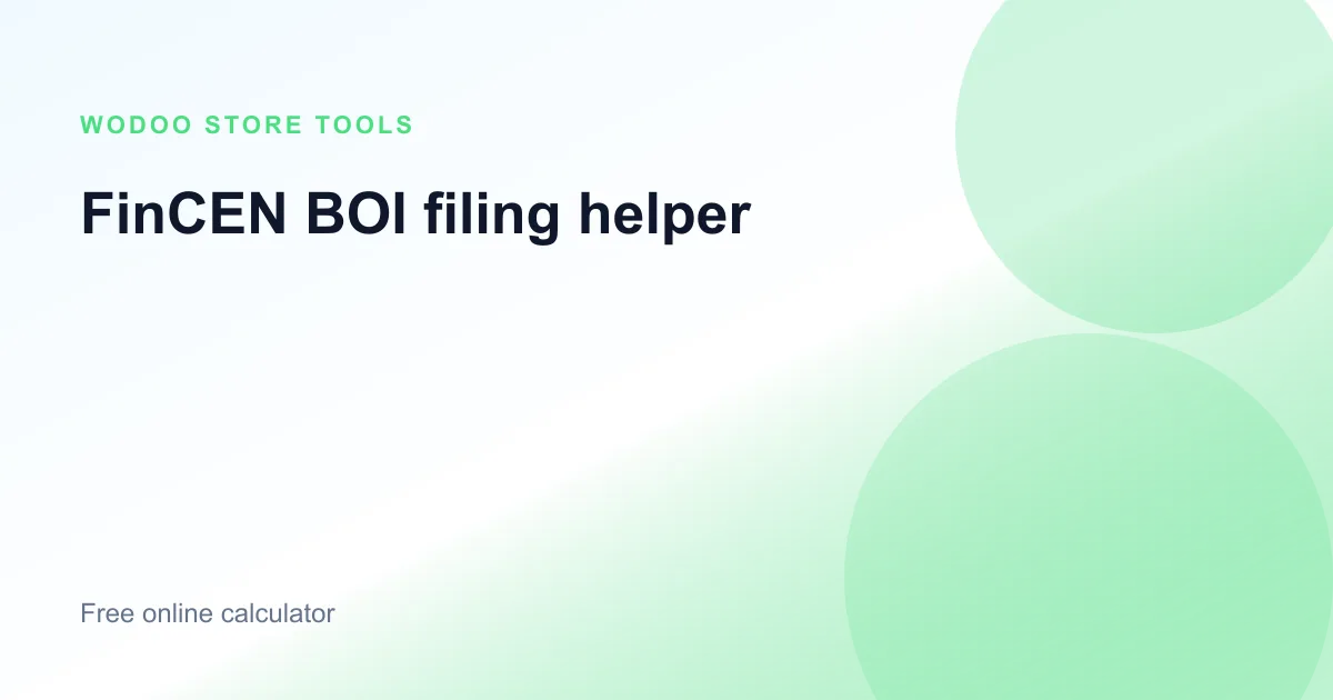 Online FinCEN BOI filing helper for Beneficial Ownership Information preparation