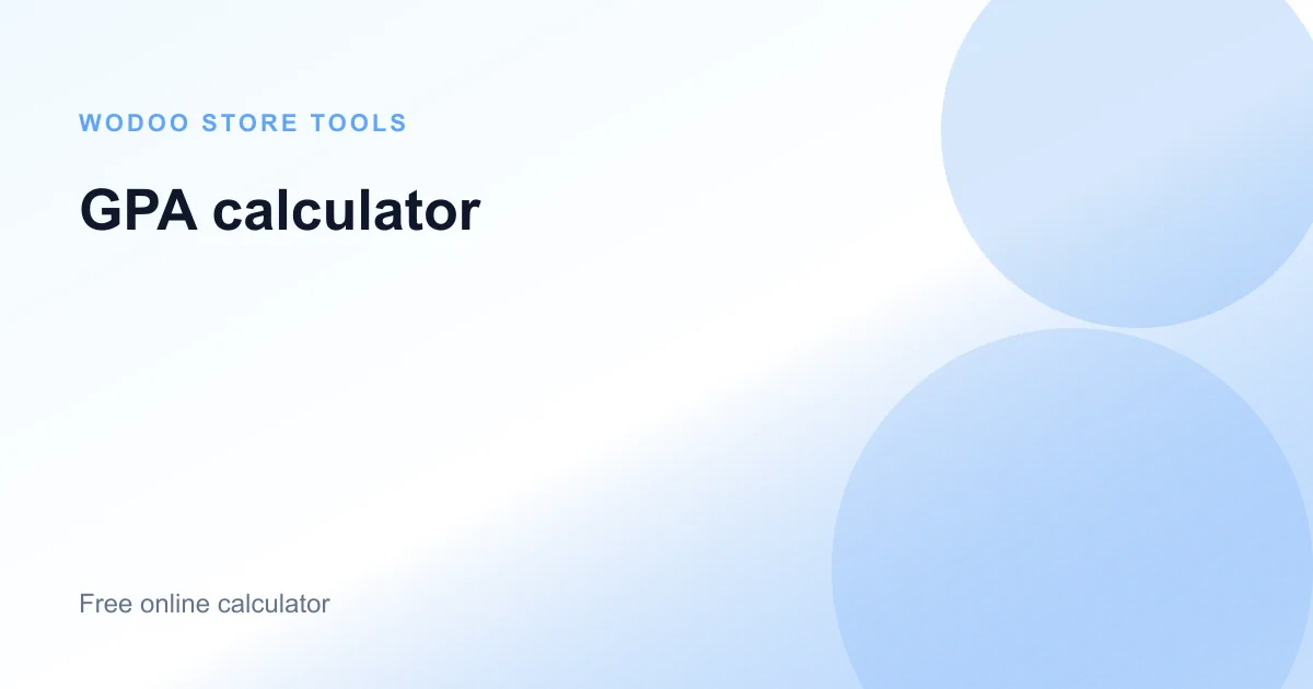 Free online GPA calculator for college grade point average