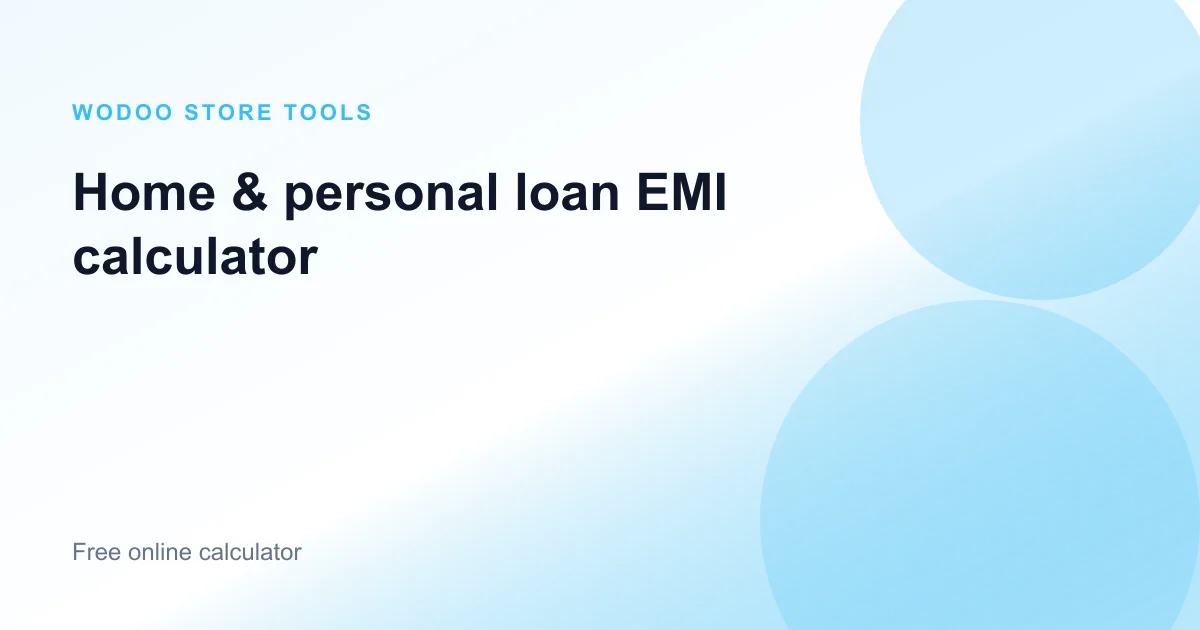 Free online home loan and personal loan EMI calculator