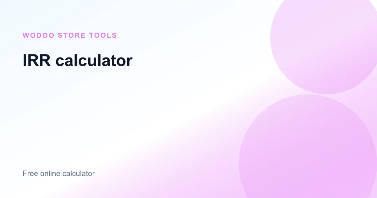 Free online IRR internal rate of return calculator