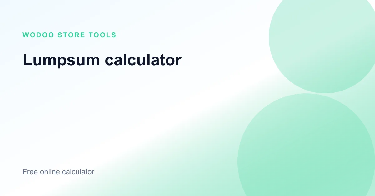 Free online lumpsum mutual fund calculator