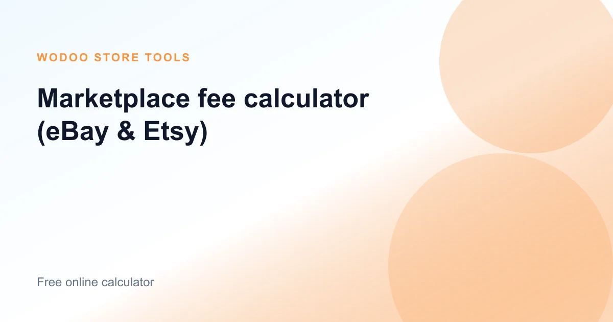 Free online eBay and Etsy marketplace fee calculator for net payout and profit