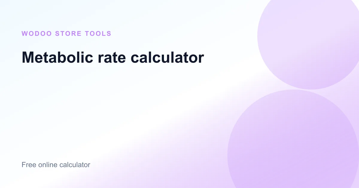 Free online metabolic rate BMR calculator with multiple formulas
