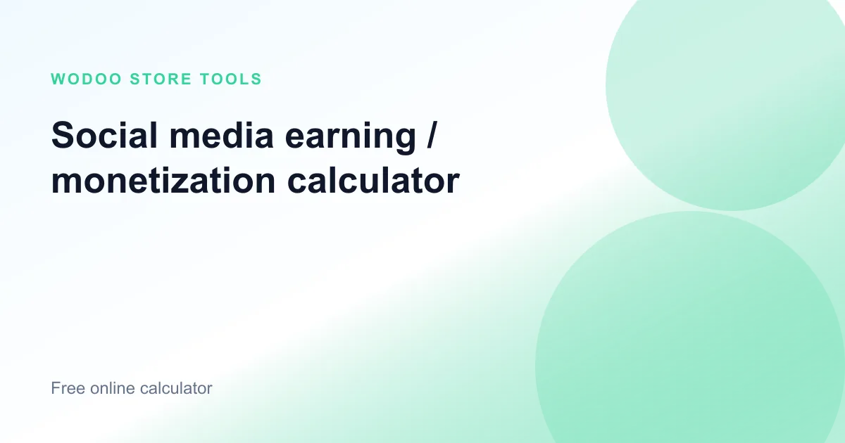 Online social media earning calculator for influencer income and sponsored rates