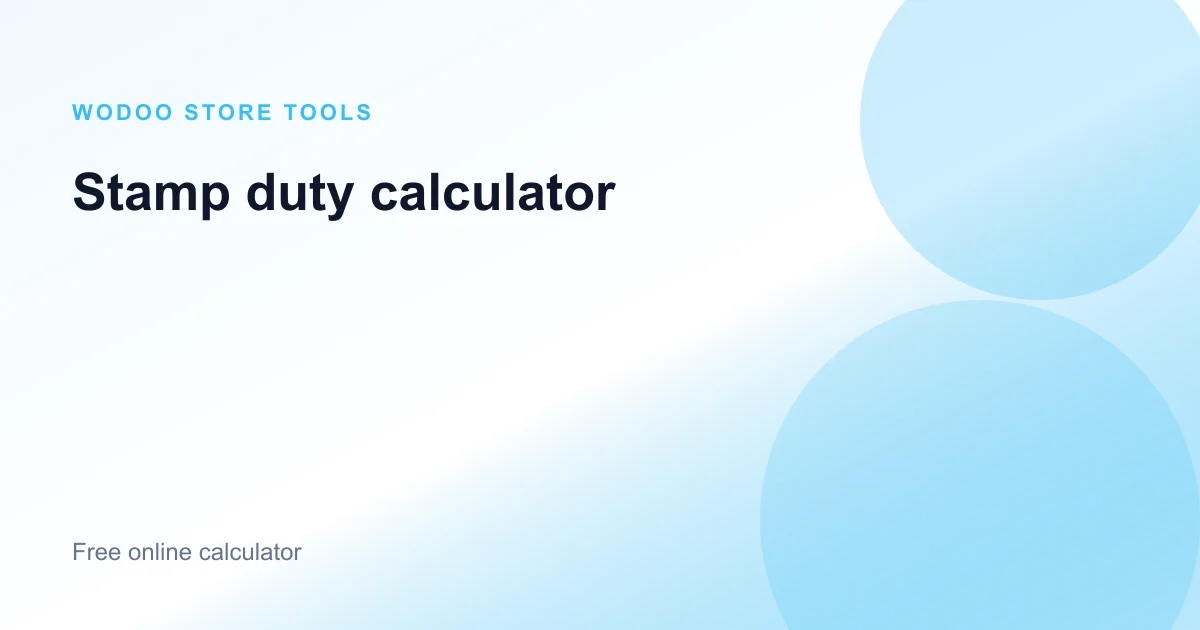 Free online stamp duty calculator India for property purchase