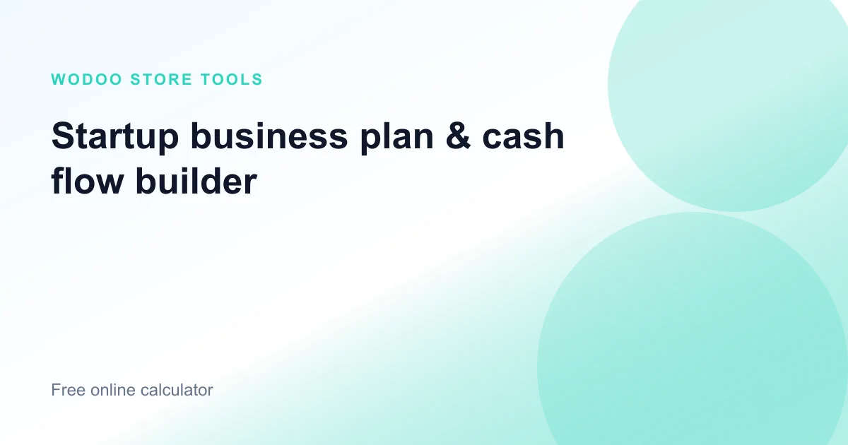 Free online startup business plan and cash flow builder for early company planning