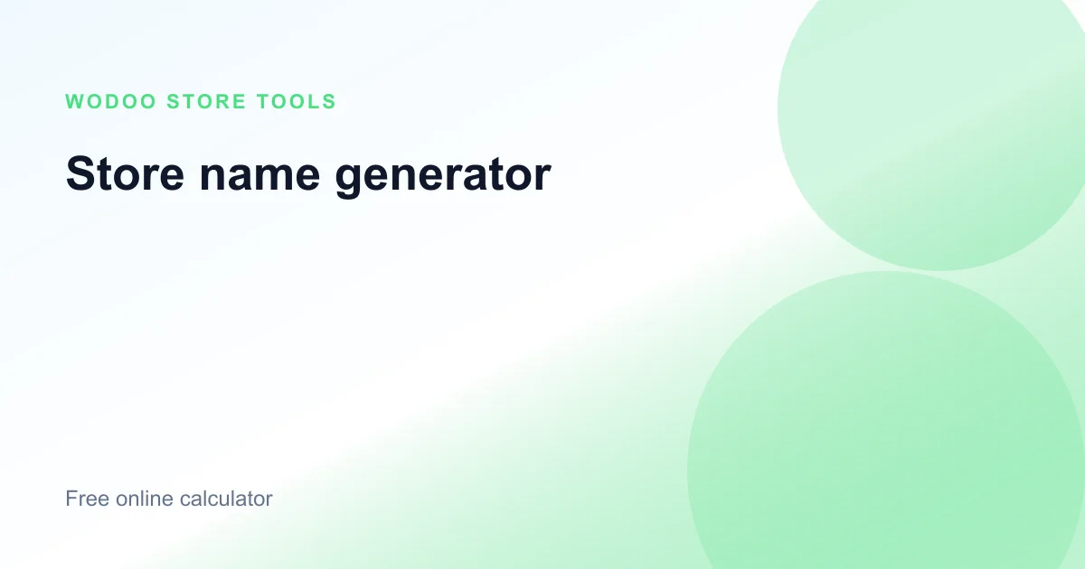Free online store name generator for ecommerce brand and shop name ideas