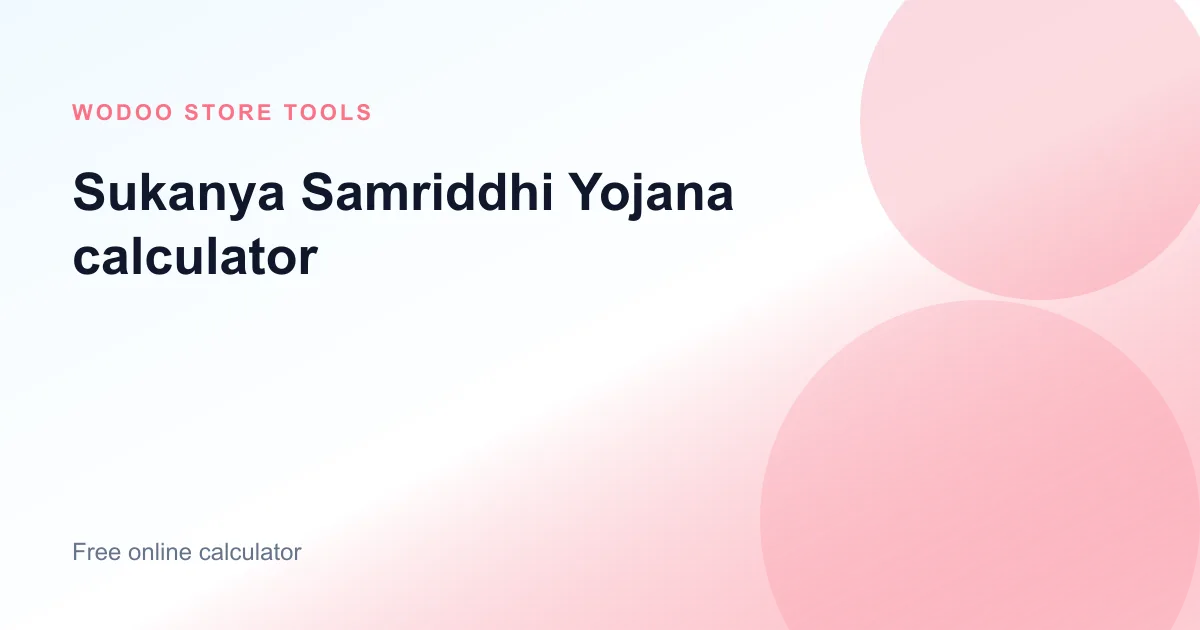 Free online Sukanya Samriddhi Yojana SSY calculator India