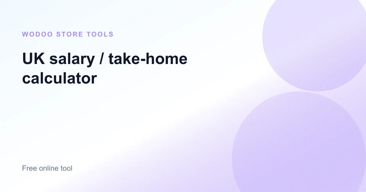 Free online UK salary take-home pay calculator