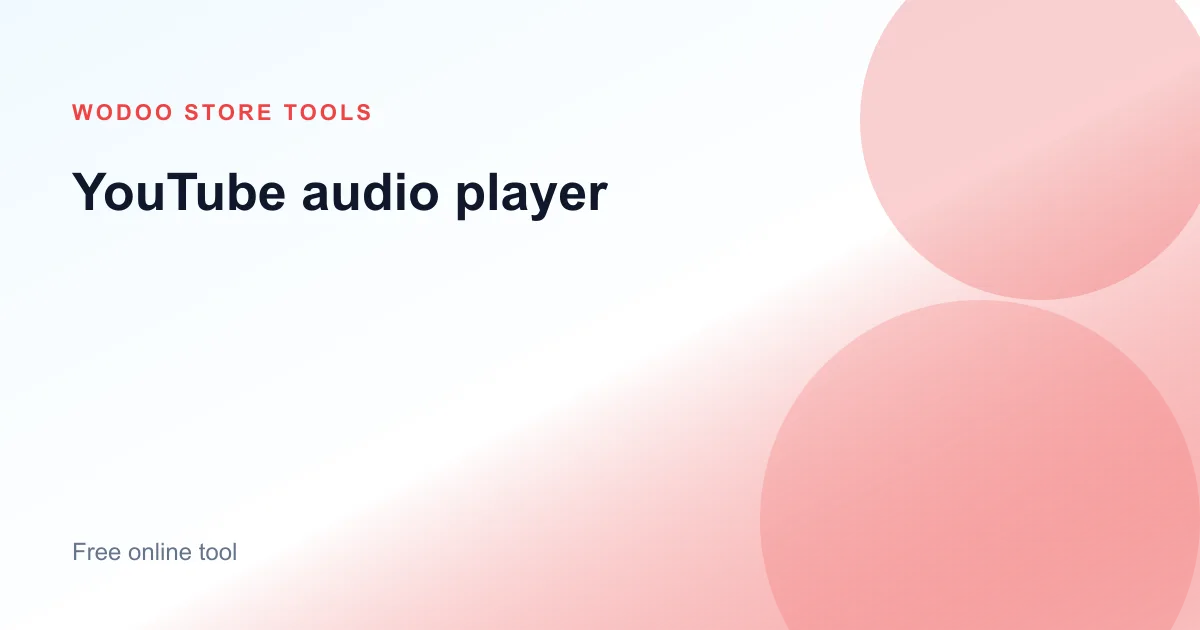Free online YouTube audio player with official embed